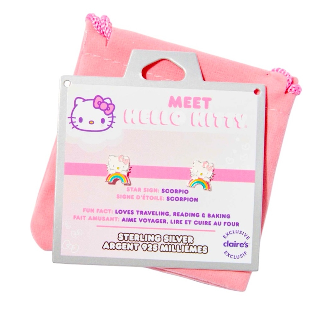 Hello Kitty Rainbow Sterling Silver Enamel Stud Earrings - NWT